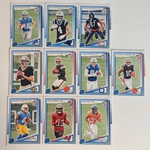 Lote de 10 pruebas de prensa de novato Donruss 2025 Shedeur Sanders Shough Warren Judkins - Imagen 1 de 7