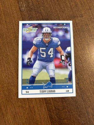 Teddy Lehman 2005 Score Scorecard #99 Detroit Lions Oklahoma Sooners /599 - Image 1 of 2