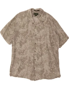 EDDIE BAUER Mens Relaxed Fit Short Sleeve Shirt Large Grey Linen CX08 - Picture 1 of 4