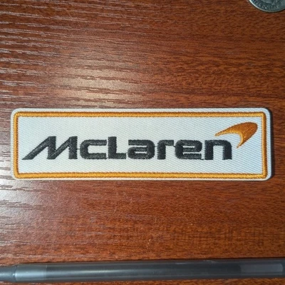 McLaren Fan Patch Motorsport Formula Racing Cars Embroidered Iron On 1.25x4.5" - Image 1 of 3