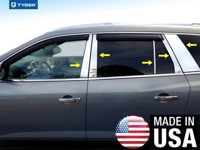 TYGER For 2007-2017 Buick Enclave 10PC Stainless Steel Chrome Pillar Post Trim - Image 1 of 4