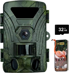Wildkamera Tierkamera Fotofalle WLAN 8K UHD 60MP IR Nachtsicht 120° 32GB SD-Card - Bild 1 von 7