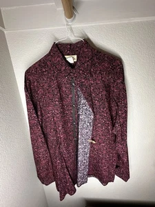 Wrangler 20X Shirt Mens XL Paisley Long Sleeve Button Up Cotton - Picture 1 of 3