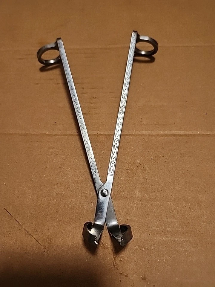 Yankee Candle Wick Cutter Trimmer Ornate Silver Tone Metal Engraved Logo 8" - Image 1 of 4