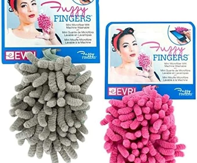 evriholder Fuzzy Fingers Mini Microfiber Cleaning Mitt - Pink