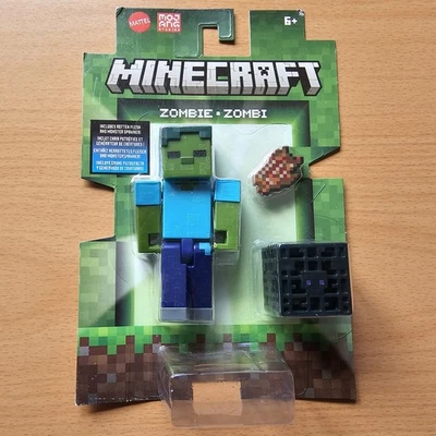 Minecraft Zombie & Accessories 3.25" Action Figure Mojang Free P&P - Image 1 of 4