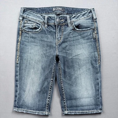 Bermudas de mezclilla Silver Jeans Co. Aiko para mujer W28 adornadas envejecidas Foto 1 de 4