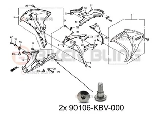 2x Honda CBR1000RR 2008-2009 S/S shouldered front fairing bolts 90106-KBV-000 - Picture 1 of 3