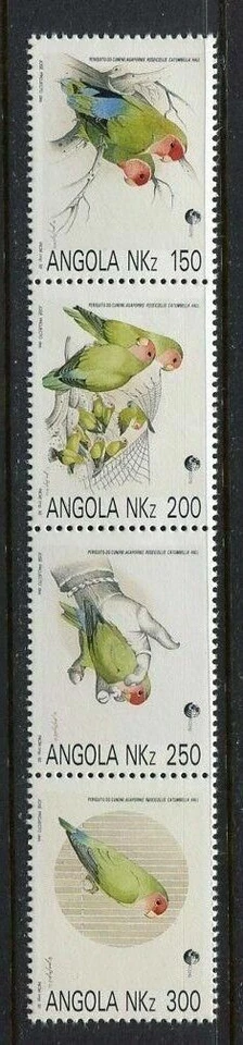 36490) Angola 1992 MNH Birds 4v Strip Parrots - Photo 1/1