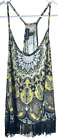 INC International Concepts Womens strappy paisley top w/ tassel hem, size Medium