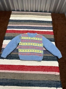 Vtg 80s Taffy Passage Girls Sweater Size 5-6 M Pastel Fair Isle Stripes Easter - Picture 1 of 4
