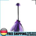 Halloween Witch Broom Plastic Witch Broomstick Kid Color Broom (Purple) DE