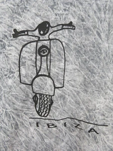 Vespa IBIZA Men’s XL Gray T-Shirt Scooter Motorcycle Textured Wash Cotton Spain - Picture 1 of 8