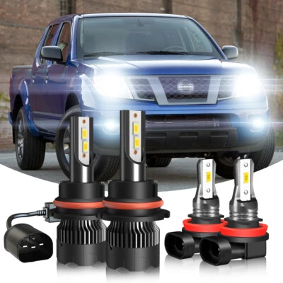 For 2005-2019 Nissan Frontier 4x High&Low Beam LED Headlight Fog Light Bulbs Kit - Image 1 of 4