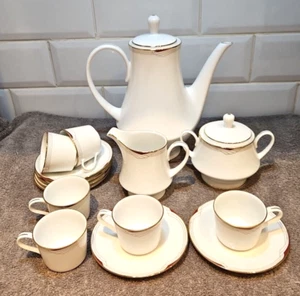 Vintage Art Deco STYLE Noritake Gold Mark Red Diomond 1213 15pc coffee set - Picture 1 of 23