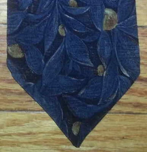 Beau Brummel Krawatte Seide blau braun schwarz Blumenmuster Neu im Karton t2045 - Bild 1 von 4