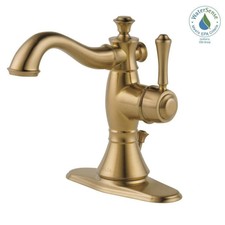 Delta Cassidy Single-Handle Bathroom Faucet with Metal Drain Champagne Bronze 
