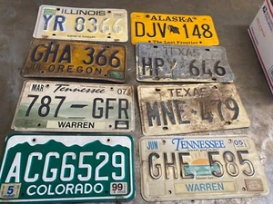 Vintage License Plates Lot Various States Craft Lot - Picture 1 of 3