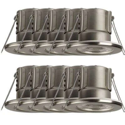 V-TAC Downlight LED regulable 10X 5W clasificación de fuego focos IP65 cromo blanco cálido