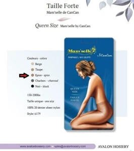 One dozen Mam'selle by Can Can Pantyhose Spice Queen 150-200lbs. 100% nylon. - Picture 1 of 1
