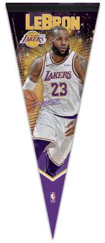LEBRON JAMES Los Angeles LAKERS Signature Action Premium Felt Collectors PENNANT Cover