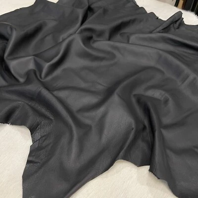 Premium Quality Calf Buffalo Soft Leather Hide – 2 oz Black, 6-8 Sq. Ft. - Image 1 of 4