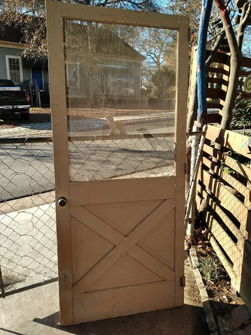 vintage screen door antique 80.5 x 35.5” x 1” Cover