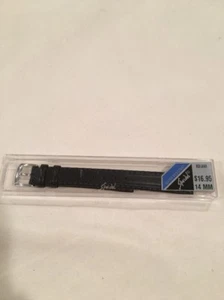 Nueva correa de reloj Speidel 14 mm negra de cuero genuino Mesa resistente al agua - Imagen 1 de 4