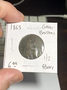 1863 Great Britain 1/2 Penny - Picture 1 of 2