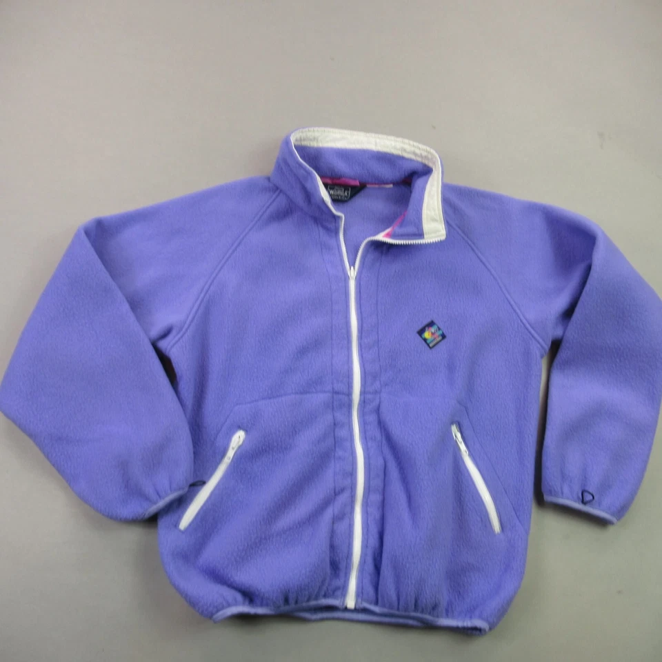 Chaqueta Woolrich para mujer grande cremallera completa manga larga exterior púrpura polar Foto 1 de 4