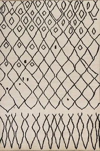 Geometric Moroccan Berber Oriental Area Rug Vegetable Dye Hand-knotted Wool 6x8 - Picture 1 of 12