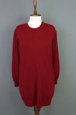 Vestido Suéter BURBERRY LONDON Rojo Lana Tejido Manga Larga Línea A Talla XL Foto 1 de 4