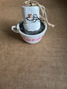 el adorno original Smores muñeco de nieve malvavisco en taza de cacao  - Imagen 1 de 9