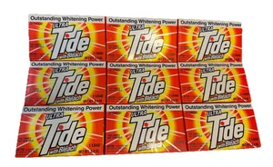 Caja de muestra de detergente blanqueador blanqueador Ultra Tide vintage 8 cargas 1992 - Imagen 1 de 4