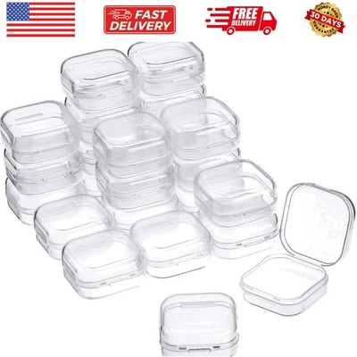 24 Paquetes Pequeños Contenedores de Cuentas de Plástico Transparente Caja con Tapa Bisagras para... Foto 1 de 4