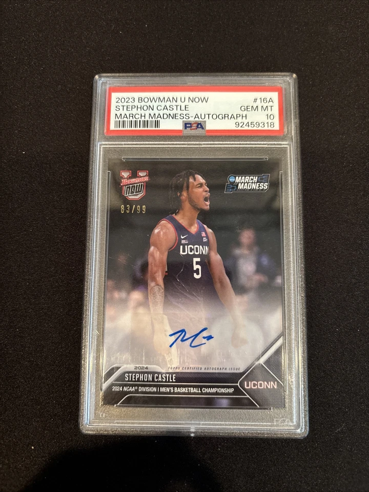 2023-24 Stephon Castle Bowman U Now March Madness RC Rookie Auto /99 - Image 1 of 2