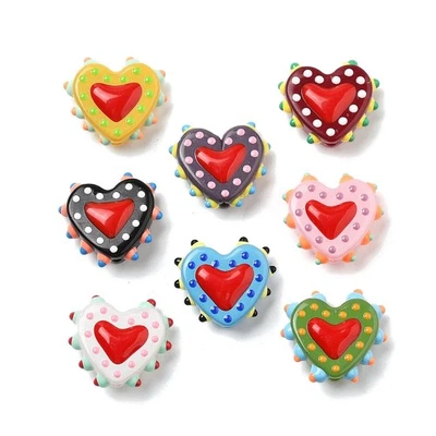 25x Cuentas de vidrio pintado para hornear esmalte corazón focal cuentas sueltas para hacer joyas Foto 1 de 4