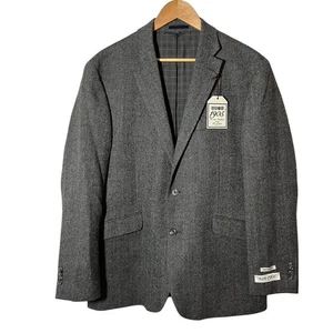 Chaqueta Jos A Banks 1905 Para Hombre 41R Gris Espiga Tweed Blazer Lana Ajuste A Medida - Imagen 1 de 8