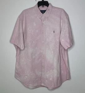 Polo Ralph Lauren XXL vestibilità classica camicia Oxford abbottonata rosa candeggina lavaggio - Foto 1 di 8