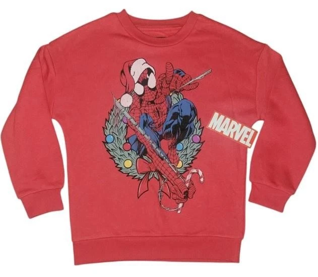 NUEVO NUEVO CON ETIQUETAS Niños Talla Mediana (8) Navidad Vacaciones Spiderman Sudadera Roja MARVEL Foto 1 de 1