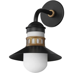 Maxim Lighting 35122SWBKAB Admiralty Outdoor Wall Light Black and Antique Brass - Picture 1 of 5