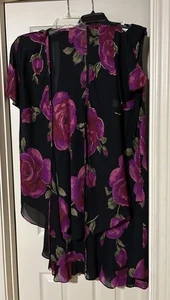 S. L. Fashions Petites Woman’s Dress Jacket Set Two Piece Size 14P Black Pink - Picture 1 of 15