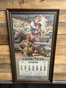 Vintage Good Year Tires 1951 Automotive Advertising Calendar Framed - Picture 1 of 10