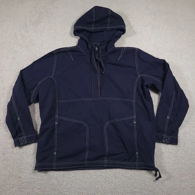 Chaqueta Pullover Nike Para Hombre Mediana Azul Con Capucha Cordón Estilo Vintage Foto 1 de 4