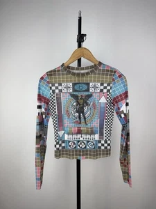 Save The Queen Jean Paul Gaultier❗️ Style ❗️Mesh Top Blouses Women’s M Size Y2K - Afbeelding 1 van 5