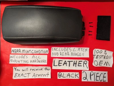 ✅OEM 2017-2020 FORD FUSION Armrest BLACK LEATHER Center Console LID HINGE NrMINT - Изображение 1 из 4