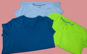 LOT 3 BCG WOMENS SIZE L WHITE YELLOW GREEN V-NECK SHORT SLEEVE ACTIVE T-SHIRTS - Picture 1 of 4