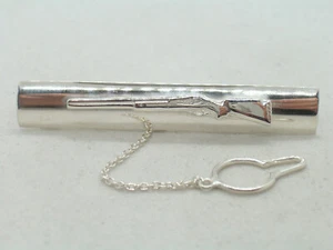 Fermacravatta con FUCILE in ARGENTO 925 - cravatta uomo - caccia - cerimonia - Picture 1 of 8