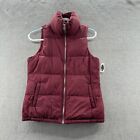 old navy NWT Womens Size xs red full zip puffer vest
