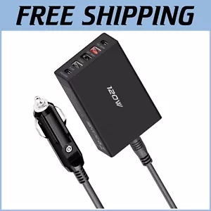 5-Port Fast USB C Car Charger – 120W Power Adapter Compatible with iPhone & More - Picture 1 of 9